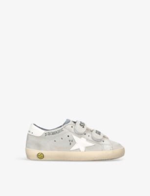 GOLDEN GOOSE: Kids' Old School logo-print leather low-top trainers