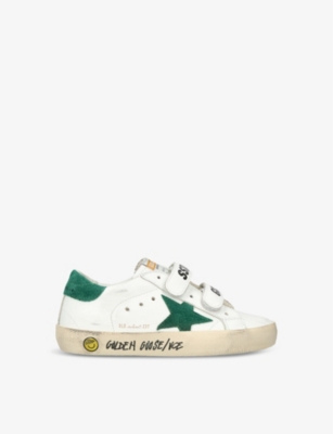 Golden Goose Boys Green Oth Kids Old School Logo-print Leather Low-top Trainers 6 Months-5 Years