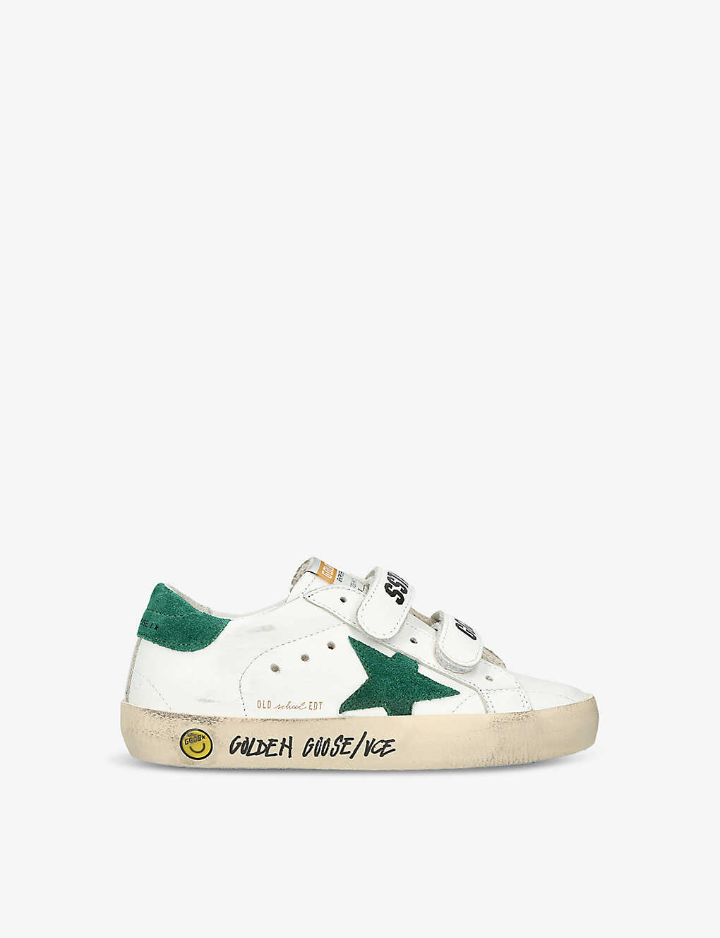 Golden Goose Boys Green Oth Kids Old School Logo-print Leather Low-top Trainers 6 Months-5 Years