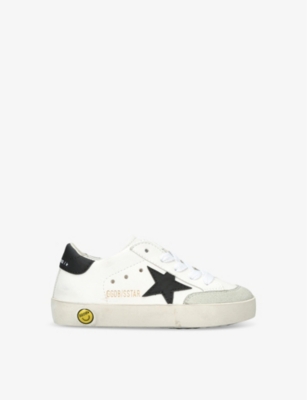 Golden Goose Kids' Super Star Logo-print Leather And Suede Low-top Trainers 6 Months-5 Years In White