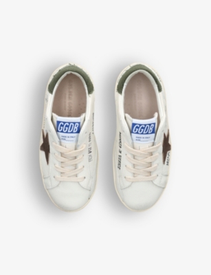Shop Golden Goose Boys Brown/oth Kids Super Star Logo-print Leather And Suede Low-top Trainers 6-9 Years