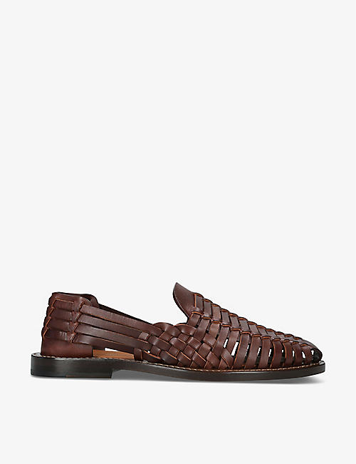 BRUNELLO CUCINELLI: Cut-out leather loafers