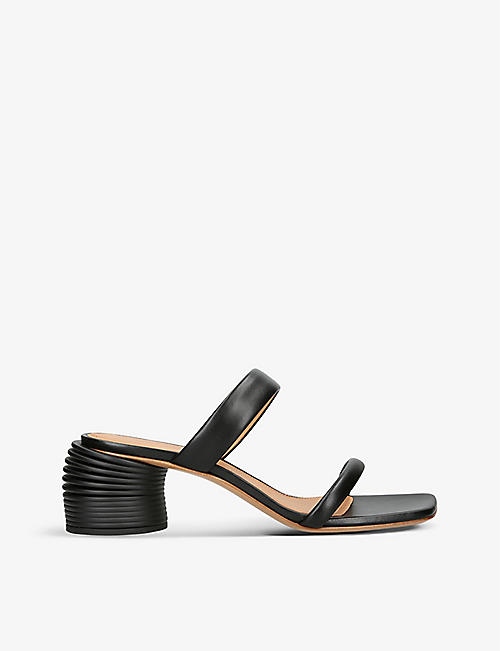 OFF-WHITE C/O VIRGIL ABLOH: Spring 45 coiled heel leather sandals