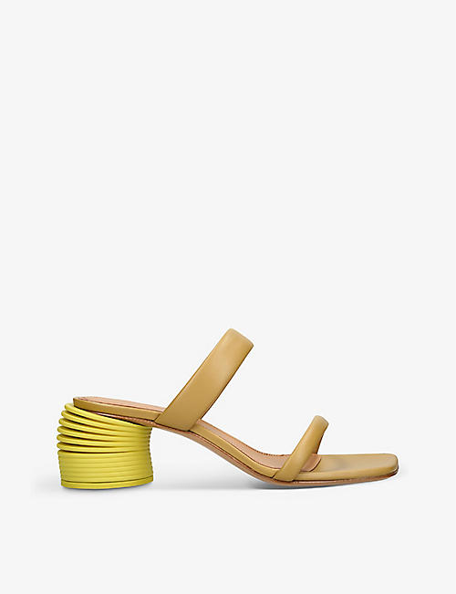 OFF-WHITE C/O VIRGIL ABLOH: Spring 45 coiled heel leather sandals