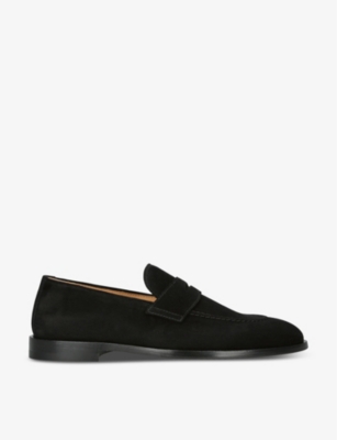 BRUNELLO CUCINELLI: Classic panelled suede penny loafers