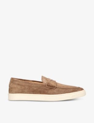 BRUNELLO CUCINELLI: Hybrid penny-detail suede loafers