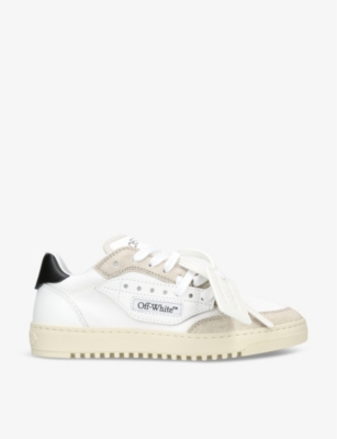 Shop Off-white 5.0 Leather And Textile Low-top Trainers In White/blk