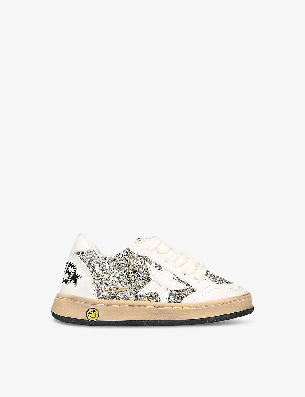Golden Goose Boys Gold Kids Ballstar Glitter-embellished Woven Low-top Trainers 6 Months-5 Years