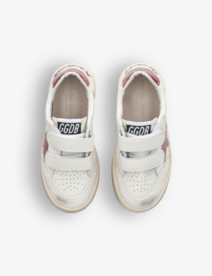 Shop Golden Goose Boys Peach Kids Ballstar Glitter-embellished Leather Low-top Trainers 6 Months-5 Years