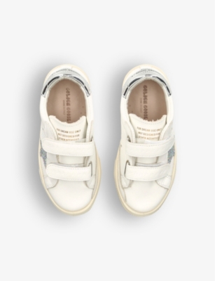 Shop Golden Goose Boys White/oth Kids May School Star Glitter-embellished Leather Low-top Trainers 6 Mont