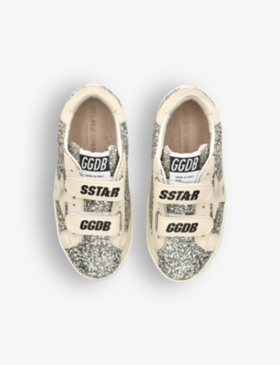 Golden Goose Boys Gold Kids Old School Glitter-embellished Leather Low-top Trainers 9-12 Years In Gold