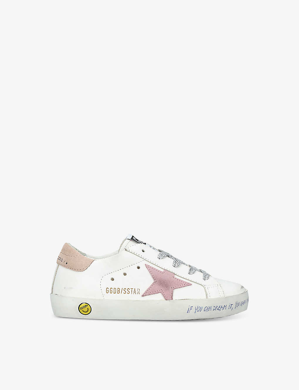 Shop Golden Goose Super Star Logo-print Leather And Suede Low-top Trainers 6 Months-5 Years In White/comb