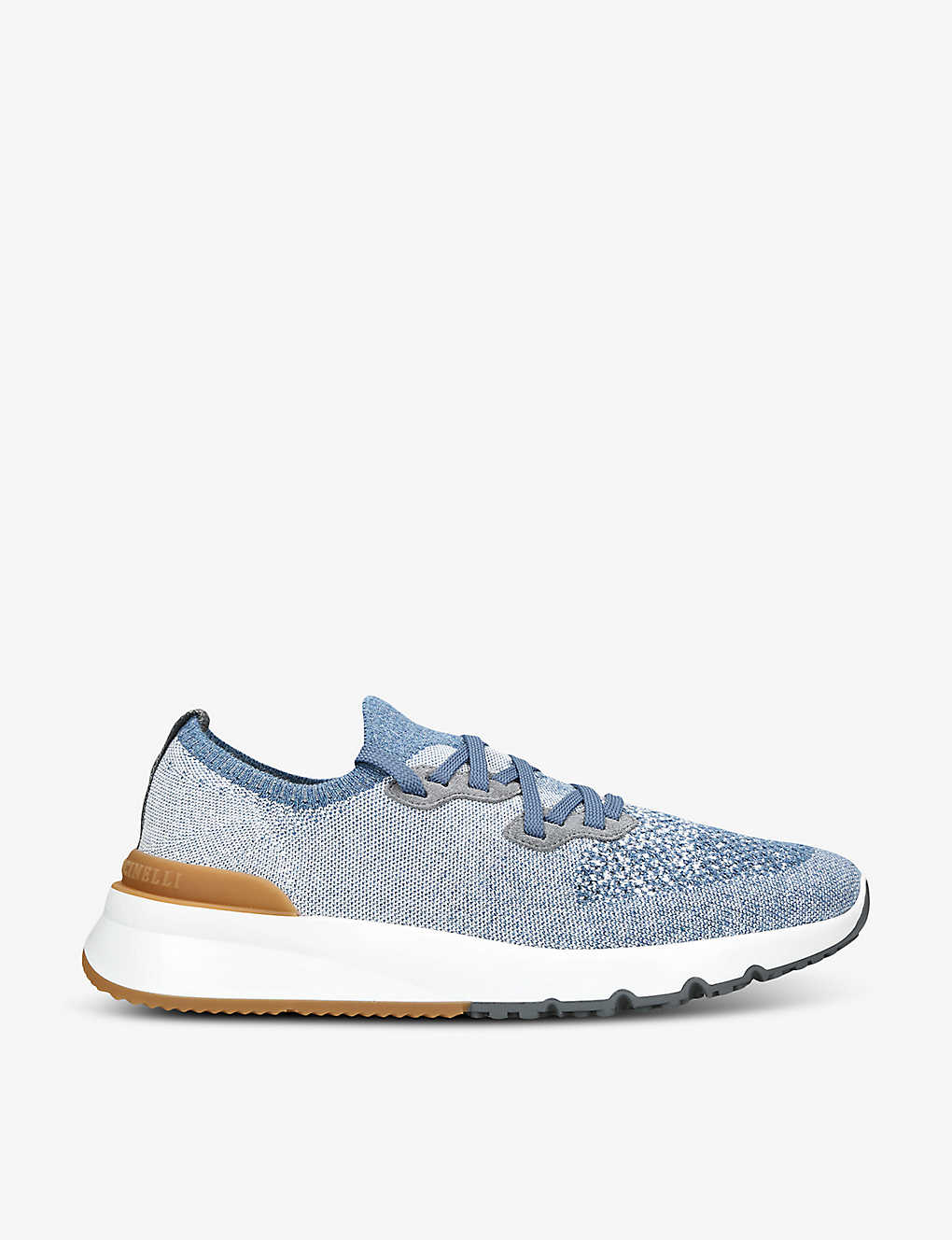 Brunello Cucinelli Knitted Running Shoes In Ciel