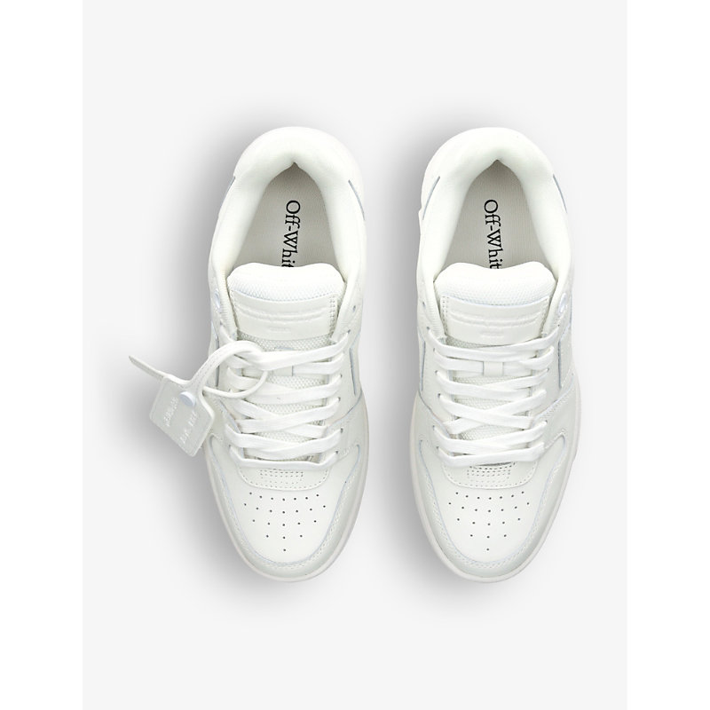 Shop Off-white C/o Virgil Abloh Women's White Out Of Office Brand-embroidered Leather Low-top Trainers