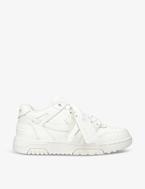 OFF-WHITE C/O VIRGIL ABLOH: Out Of Office brand-embroidered leather low-top trainers