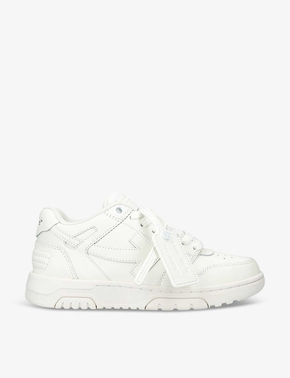 Shop Off-white C/o Virgil Abloh Womens White Out Of Office Brand-embroidered Leather Low-top Trainers