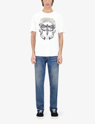 Shop The Kooples Graphic-print Relaxed-fit Cotton T-shirt In White