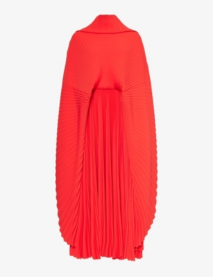 BALENCIAGA: Draped pleated woven maxi dress