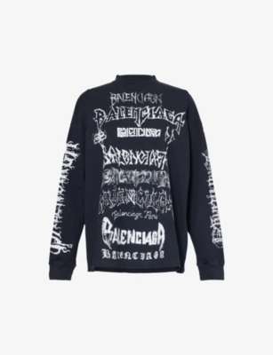 BALENCIAGA: DIY Metal logo-print oversized cotton-jersey T-shirt