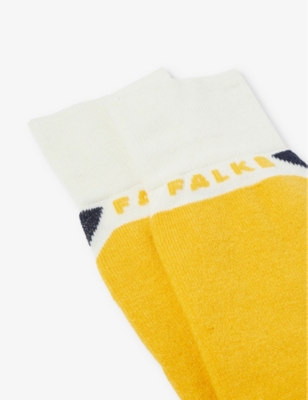 Shop Falke Sk2 Abstract-pattern Knee-high Wool-blend Knitted Socks In Offwhite