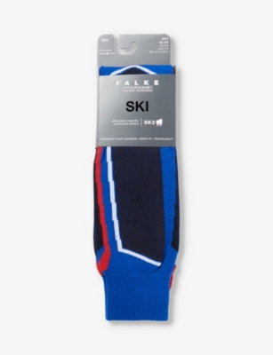Falke Ergonomic Sport System Mens Olympic Sk2 Abstract-pattern Knee-high Wool-blend Knitted Socks