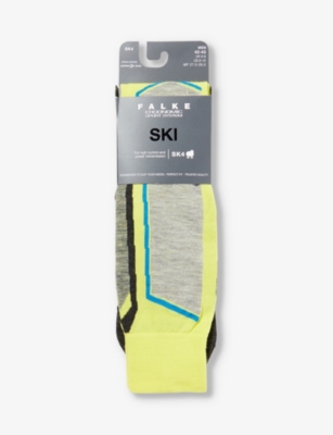 FALKE ERGONOMIC SPORT SYSTEM: SK4 abstract-pattern knee-high wool-blend knitted socks