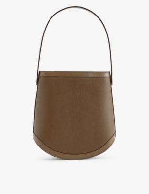 SAVETTE: Bucket leather top-handle bag