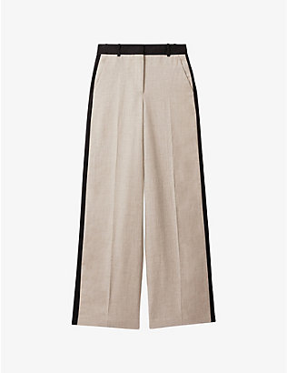 REISS: Luella wide-leg high-rise linen trousers