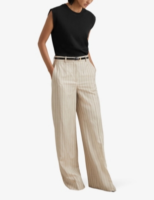 REISS: Morgan capped-sleeve cotton T-shirt