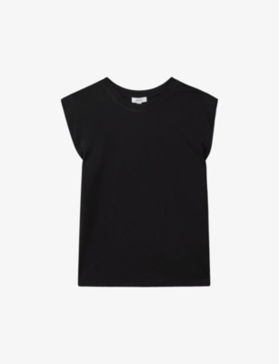 REISS: Morgan capped-sleeve cotton T-shirt