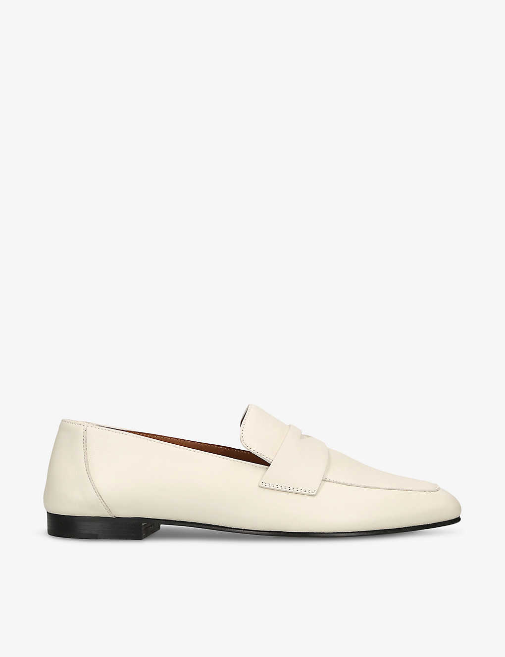 Le Monde Beryl Leather Penny Loafers In White