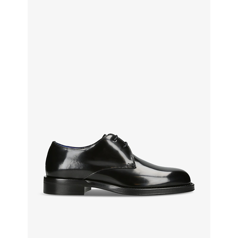 Burberry Men's Bloomsbury Leather Derby Shoes In Black