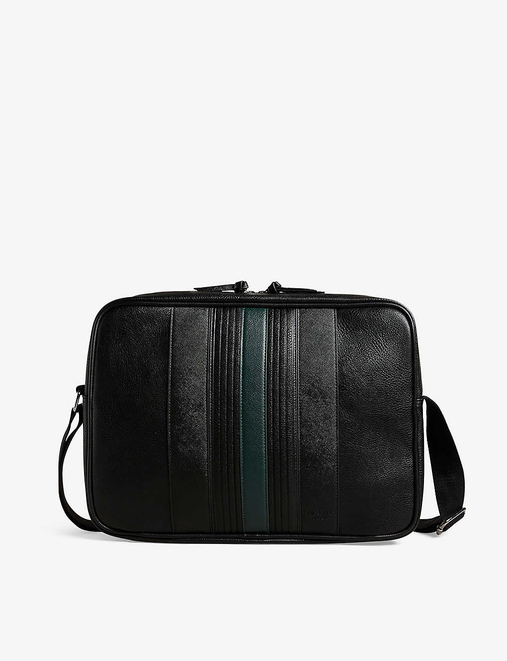 Ted Baker Black Evvan Stripe-embroidered Faux-leather Cross-body Bag