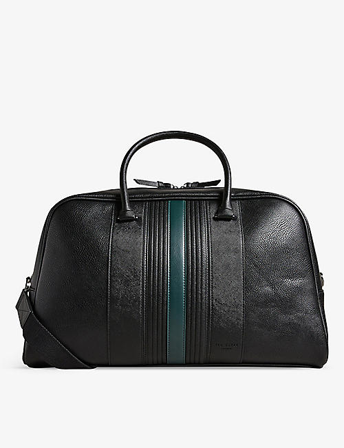 TED BAKER: Evian embossed logo faux-leather bowling bag