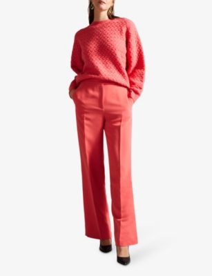 Shop Ted Baker Women's Coral Morlea Horizontal-stitch Stretch Wool-blend Jumper