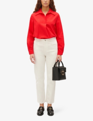Shop Claudie Pierlot Womens Rouges Slim-fit Cotton Shirt