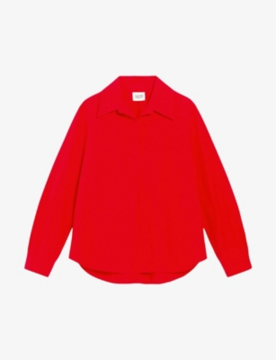Shop Claudie Pierlot Women's Rouges Slim-fit Cotton Shirt
