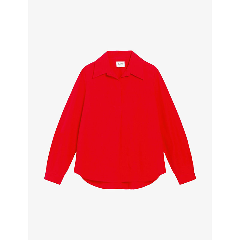 Shop Claudie Pierlot Women's Rouges Slim-fit Cotton Shirt