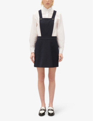 Shop Claudie Pierlot Women's Bleus Crossover-strap Woven Mini Dress