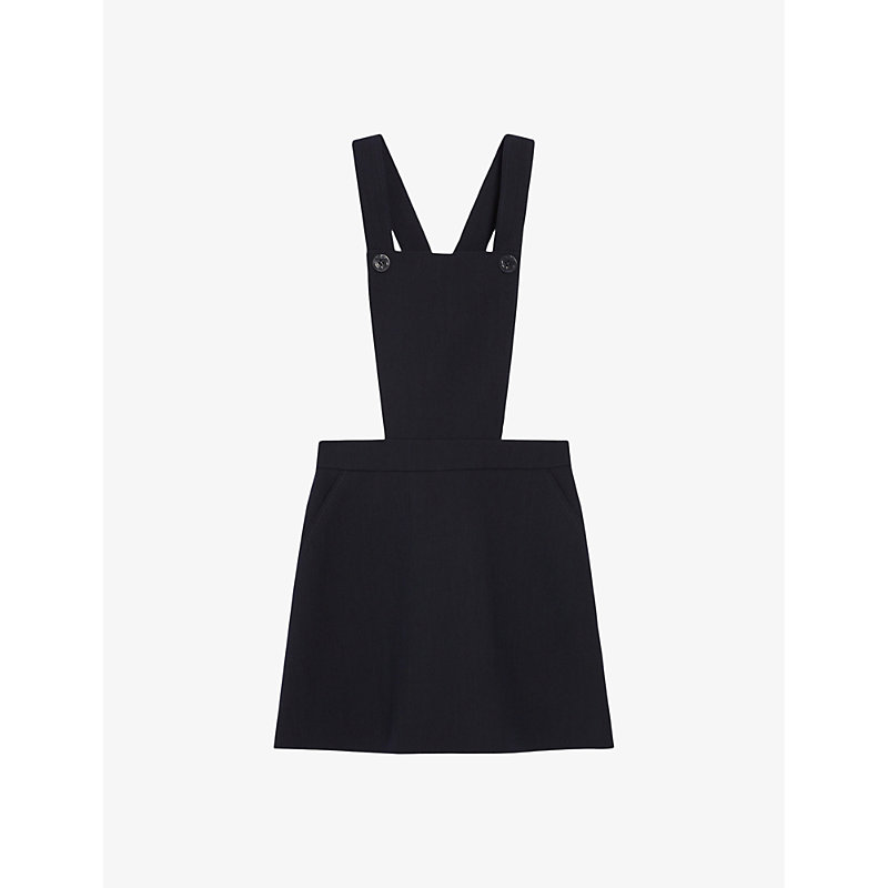 Shop Claudie Pierlot Women's Bleus Crossover-strap Woven Mini Dress