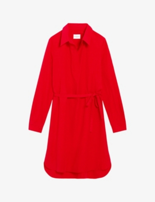 Shop Claudie Pierlot Womens Rouges V-neck Cotton Mini Dress