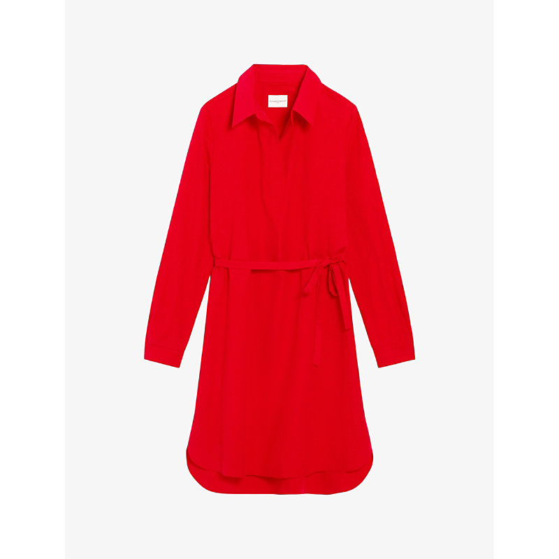 Shop Claudie Pierlot Women's Rouges V-neck Cotton Mini Dress