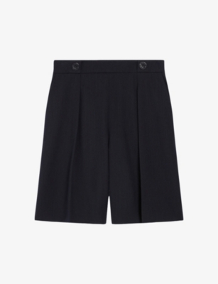 CLAUDIE PIERLOT: High-rise wide-leg wool-blend shorts