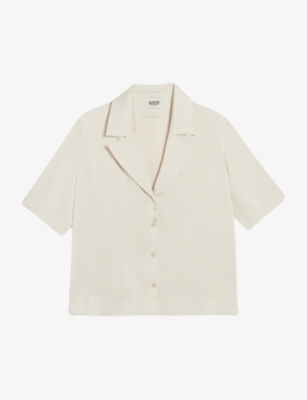 CLAUDIE PIERLOT: Notch-lapel cropped woven shirt