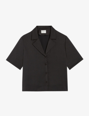 CLAUDIE PIERLOT: Notch-lapel cropped woven shirt