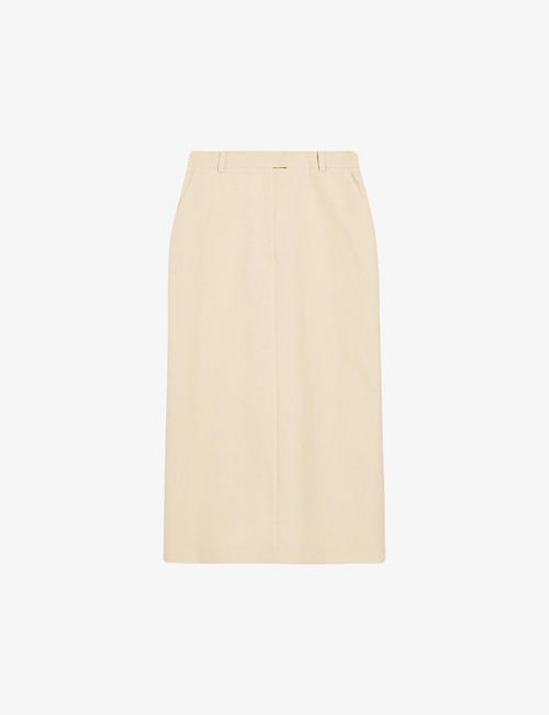 CLAUDIE PIERLOT: Split-hem cotton midi skirt