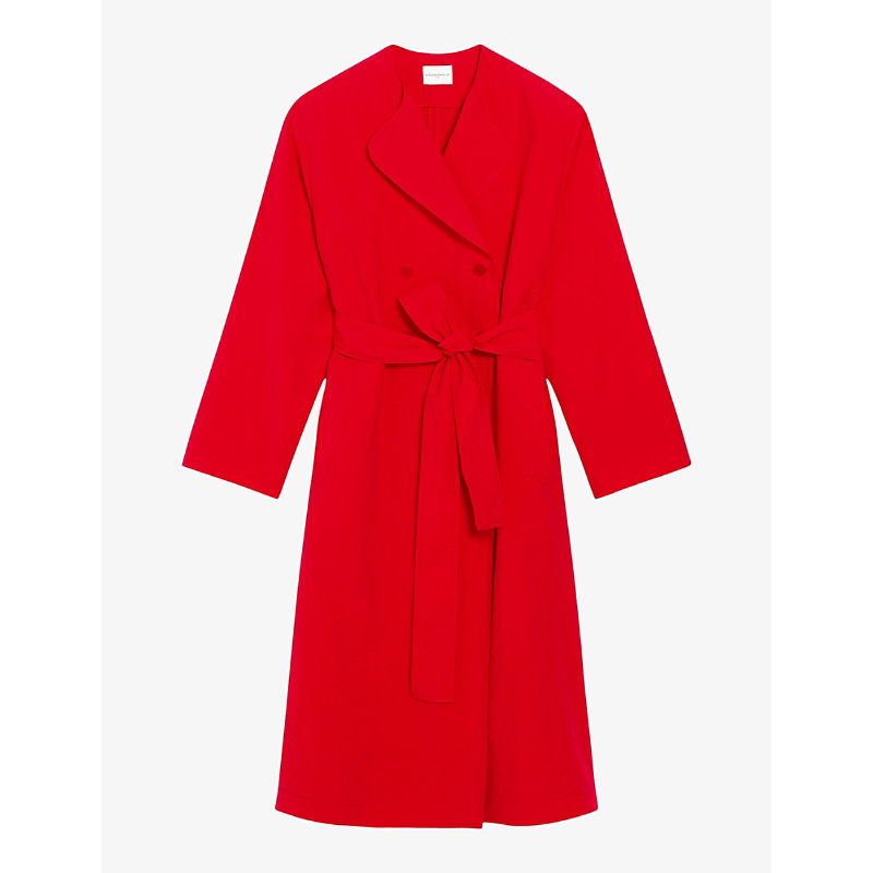 Claudie Pierlot Womens Rouges Wide-collar Regular-fit Cotton-blend Coat