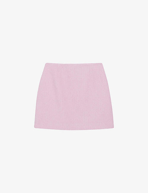 CLAUDIE PIERLOT: Darted straight-cut tweed mini skirt