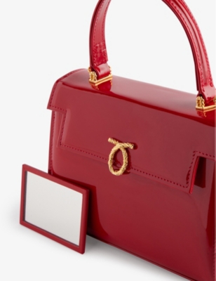 Shop Launer Red Patent Judi Leather Top-handle Bag