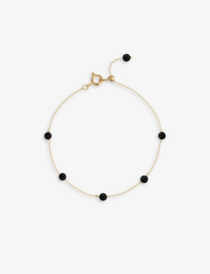 THE ALKEMISTRY: Beaded 18ct yellow-gold and onyx bracelet